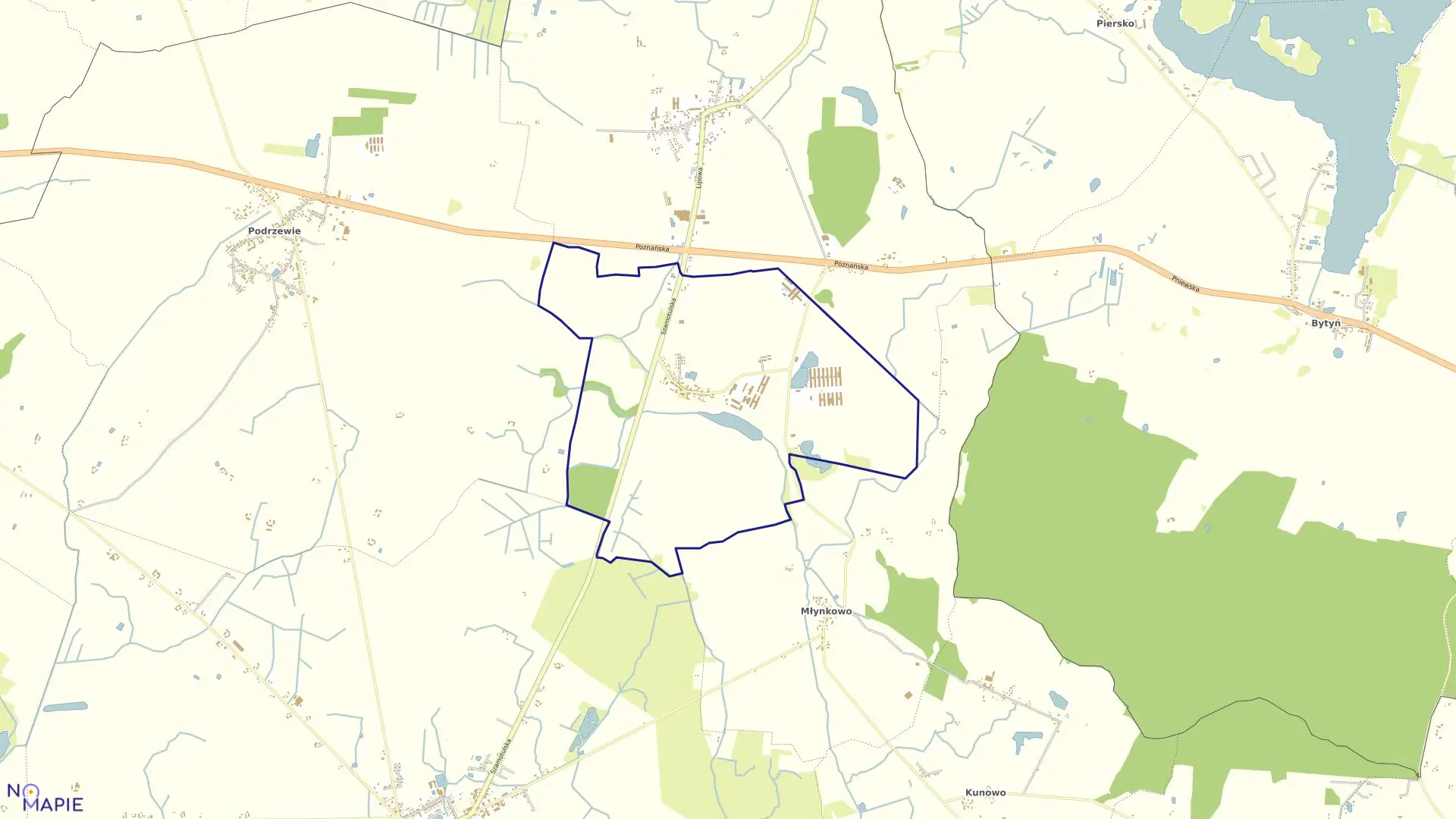 Mapa obrębu WILCZYNA w gminie Duszniki